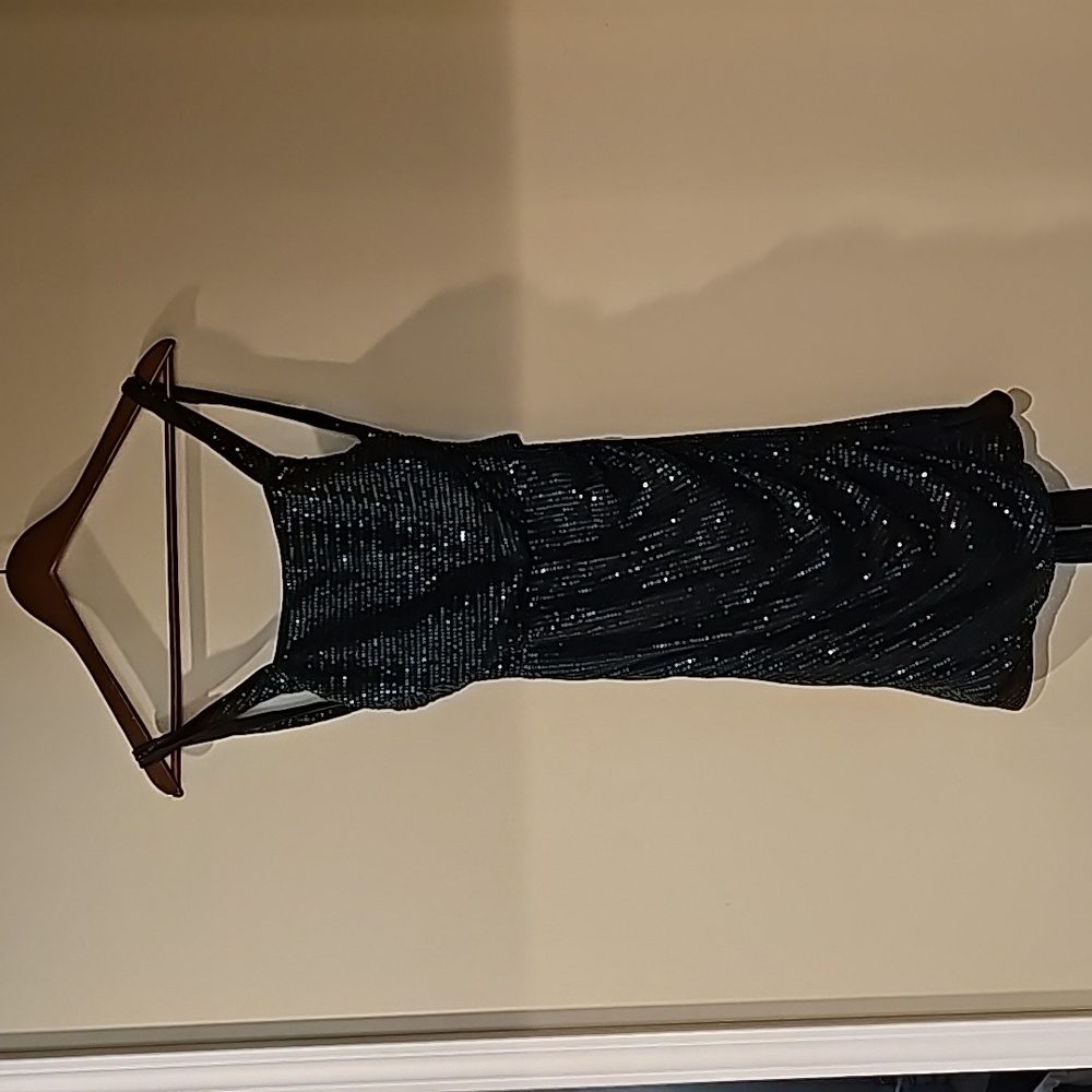 Shein Joyfunear Tie Backless Split-Hem Sequin Bod… - image 3